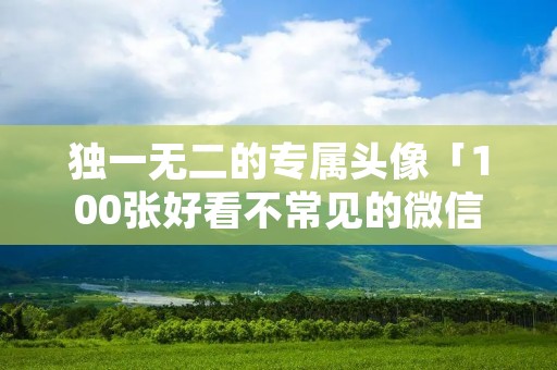 独一无二的专属头像「100张好看不常见的微信头像」