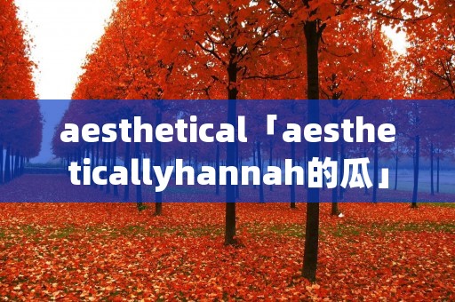 aesthetical「aestheticallyhannah的瓜」