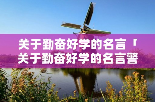 关于勤奋好学的名言「关于勤奋好学的名言警句四年级」