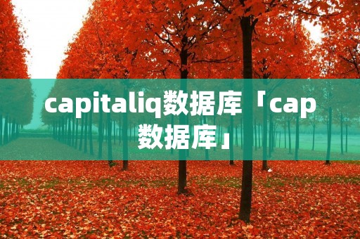 capitaliq数据库「cap 数据库」