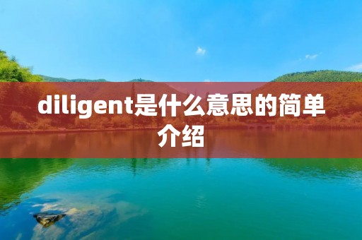 diligent是什么意思的简单介绍