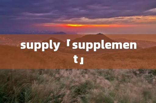 supply「supplement」