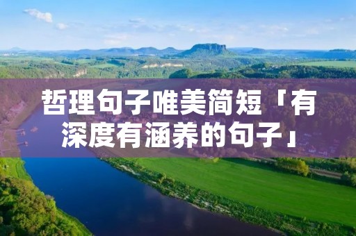 哲理句子唯美简短「有深度有涵养的句子」