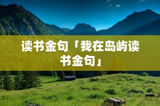 读书金句「我在岛屿读书金句」