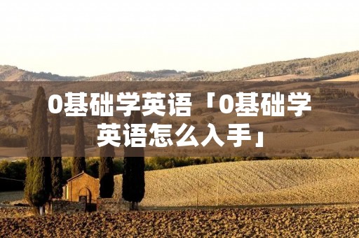 0基础学英语「0基础学英语怎么入手」