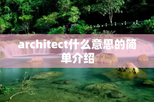architect什么意思的简单介绍