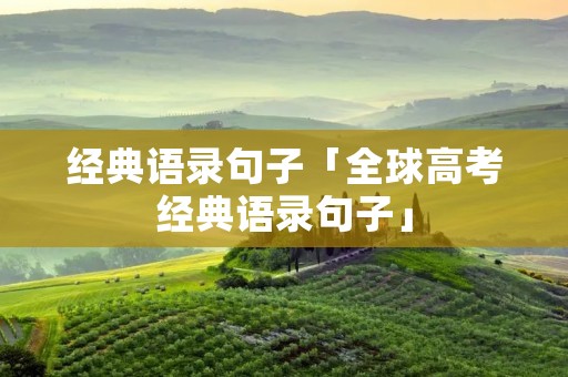 经典语录句子「全球高考经典语录句子」