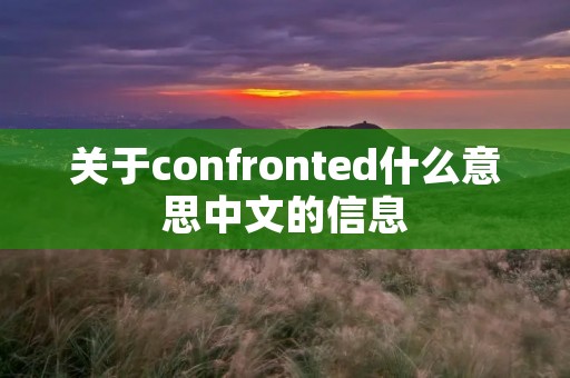 关于confronted什么意思中文的信息