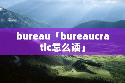 bureau「bureaucratic怎么读」