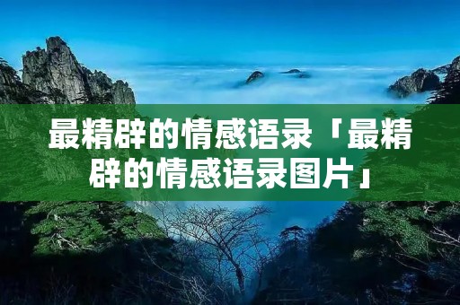最精辟的情感语录「最精辟的情感语录图片」 最精辟的情感语录「最精辟的情感语录图片」