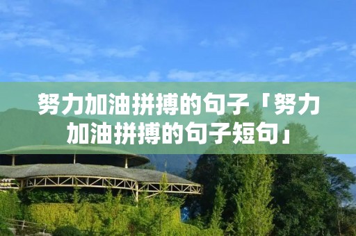 努力加油拼搏的句子「努力加油拼搏的句子短句」