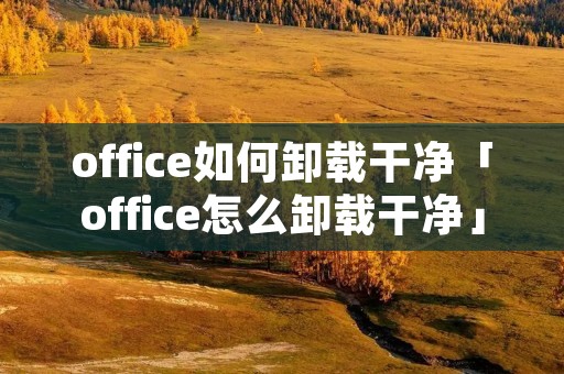 office如何卸载干净「office怎么卸载干净」 office如何卸载干净「office怎么卸载干净」
