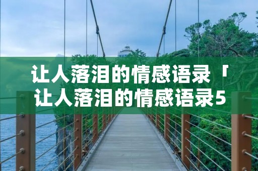 让人落泪的情感语录「让人落泪的情感语录500字」