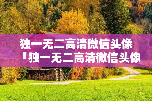 独一无二高清微信头像「独一无二高清微信头像女生」 独一无二高清微信头像「独一无二高清微信头像女生」