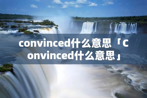 convinced什么意思「Convinced什么意思」