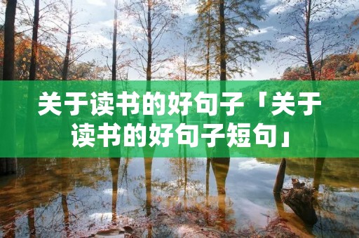关于读书的好句子「关于读书的好句子短句」