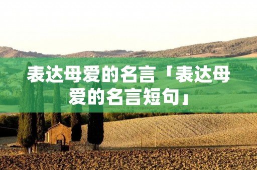 表达母爱的名言「表达母爱的名言短句」