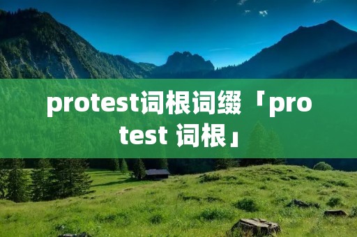 protest词根词缀「protest 词根」