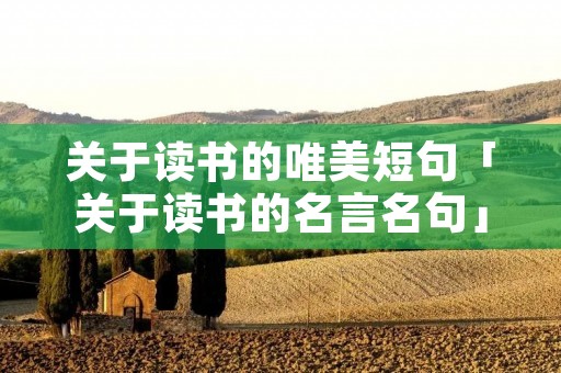 关于读书的唯美短句「关于读书的名言名句」