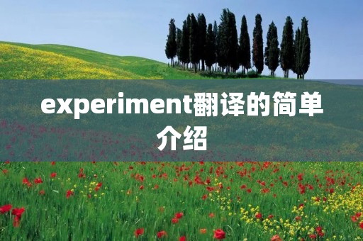 experiment翻译的简单介绍