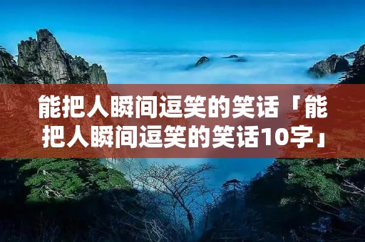 能把人瞬间逗笑的笑话「能把人瞬间逗笑的笑话10字」