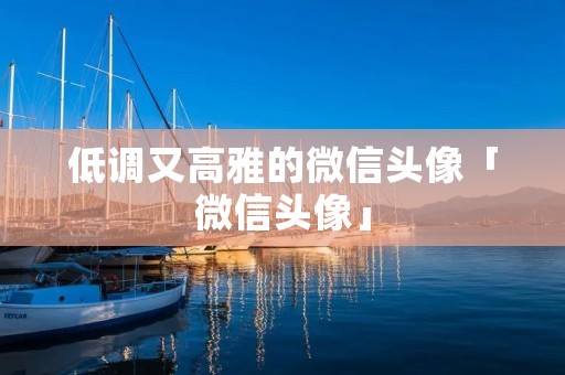 低调又高雅的微信头像「微信头像」