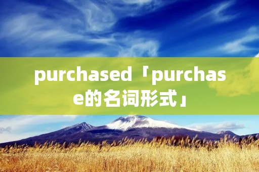 purchased「purchase的名词形式」