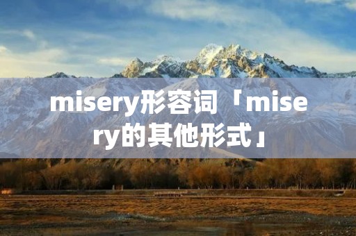 misery形容词「misery的其他形式」 misery形容词「misery的其他形式」