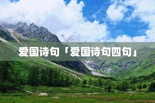 爱国诗句「爱国诗句四句」