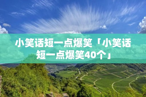 小笑话短一点爆笑「小笑话短一点爆笑40个」