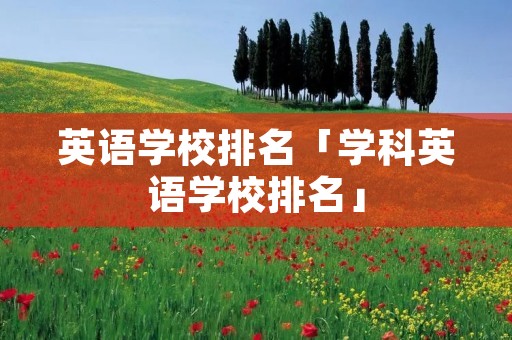 英语学校排名「学科英语学校排名」