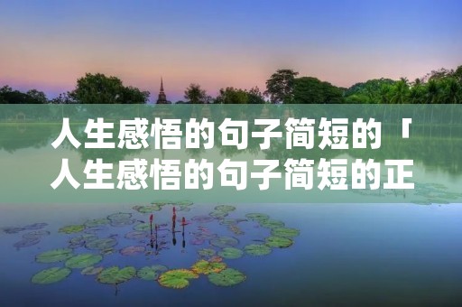 人生感悟的句子简短的「人生感悟的句子简短的正能量」