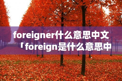 foreigner什么意思中文「foreign是什么意思中文翻译」 foreigner什么意思中文「foreign是什么意思中文翻译」