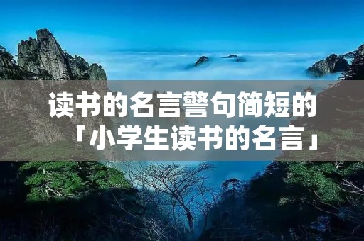 读书的名言警句简短的「小学生读书的名言」