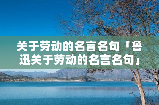 关于劳动的名言名句「鲁迅关于劳动的名言名句」