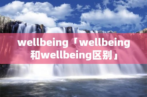 wellbeing「wellbeing和wellbeing区别」