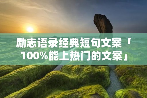 励志语录经典短句文案「100%能上热门的文案」