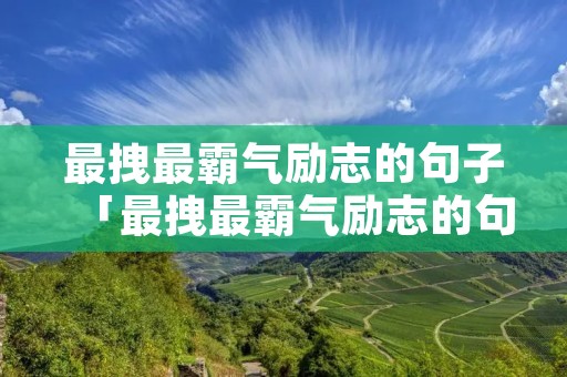 最拽最霸气励志的句子「最拽最霸气励志的句子短句」
