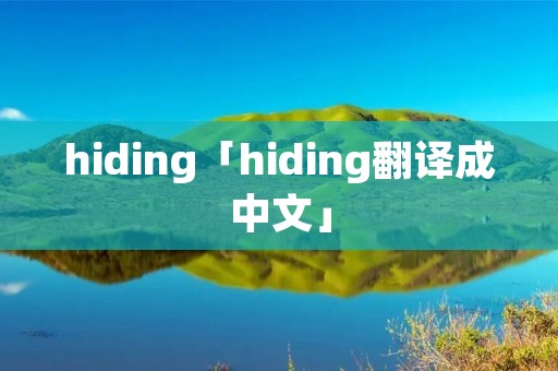 hiding「hiding翻译成中文」