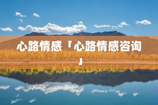 心路情感「心路情感咨询」