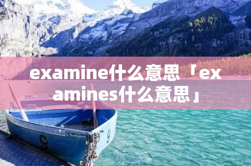 examine什么意思「examines什么意思」