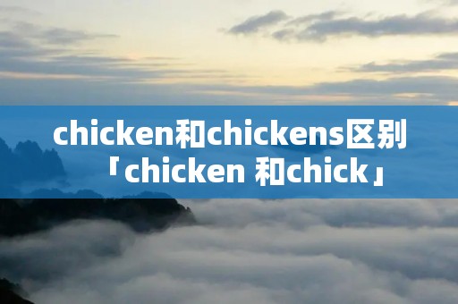 chicken和chickens区别「chicken 和chick」