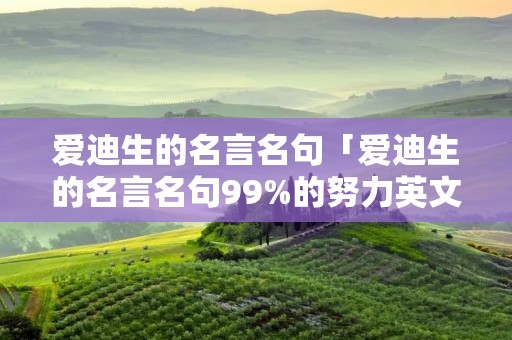 爱迪生的名言名句「爱迪生的名言名句99%的努力英文」