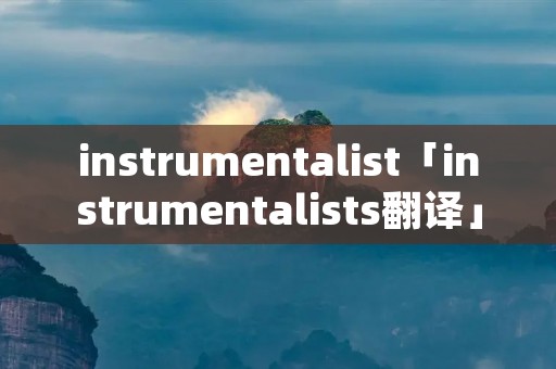 instrumentalist「instrumentalists翻译」
