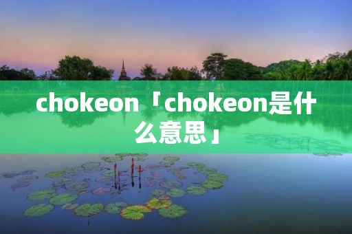 chokeon「chokeon是什么意思」