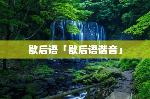 歇后语「歇后语谐音」 歇后语「歇后语谐音」