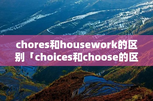 chores和housework的区别「choices和choose的区别」