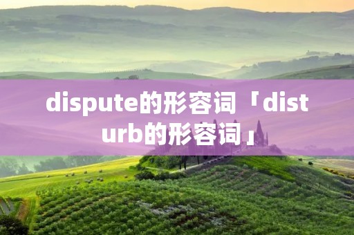 dispute的形容词「disturb的形容词」