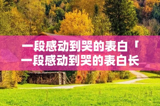 一段感动到哭的表白「一段感动到哭的表白长篇」