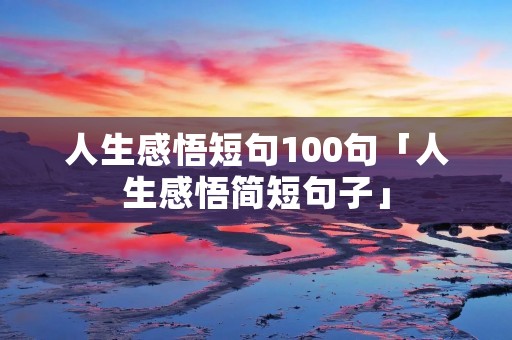 人生感悟短句100句「人生感悟简短句子」